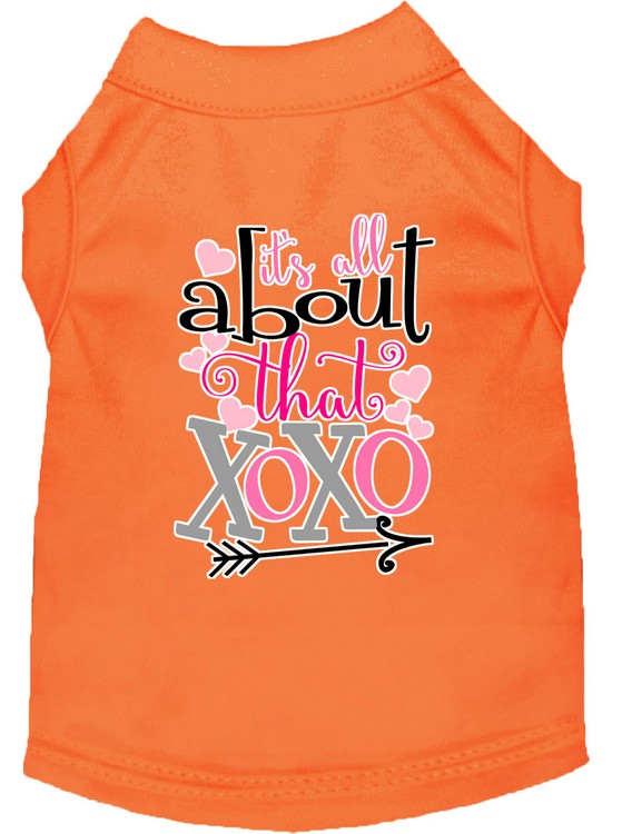 All about that XOXO Screen Print Dog Shirt Orange Med